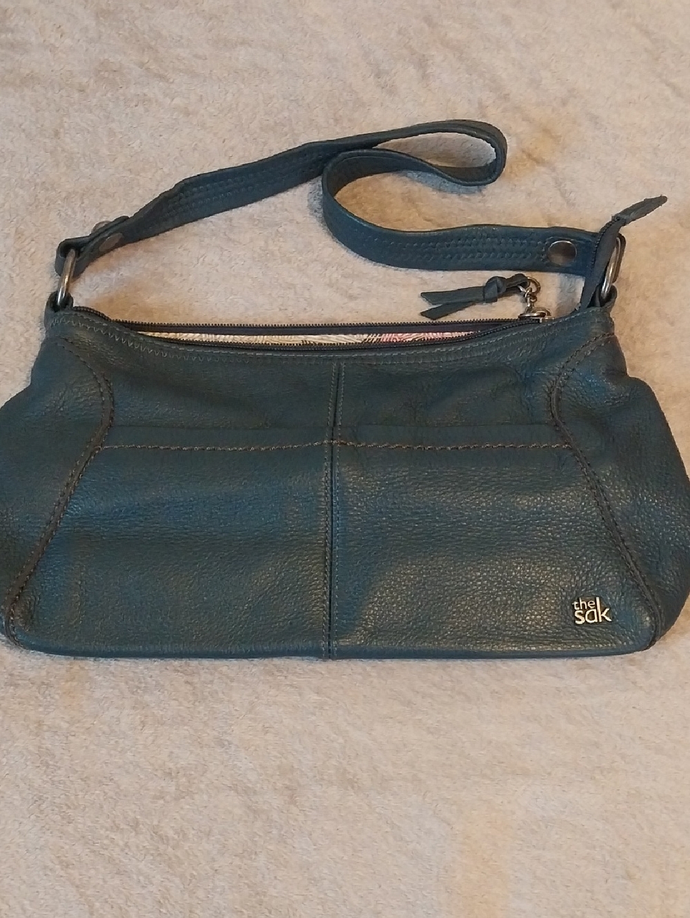 The Sak Teal Leather Shoulder Bag